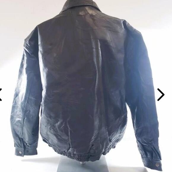 NAPOLINE NWT MENS LEATHER BOMBER JACKET. SIZE XL - Picture 4 of 14